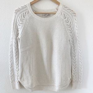 LOFT white ribbed sweater